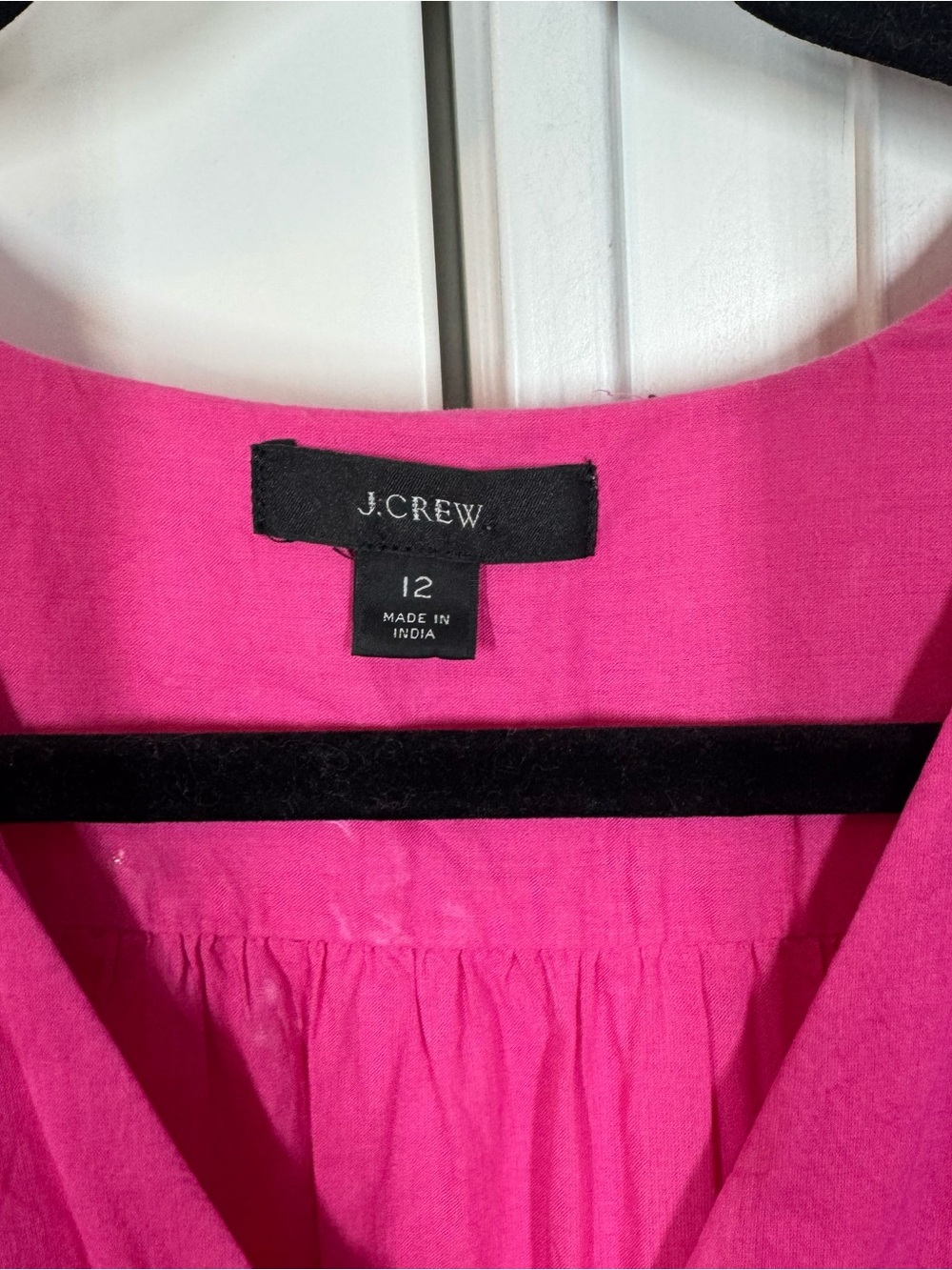 J. Crew Flamingo Pink Pom Pom Cotton Voile Midi Dress Size 12 vacation resort - Picture 3 of 9